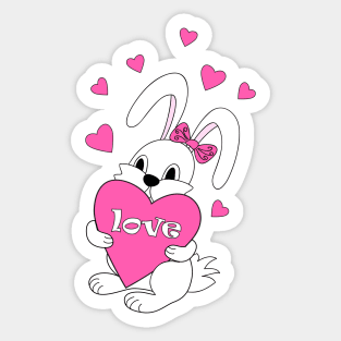 bunny with love Sticker